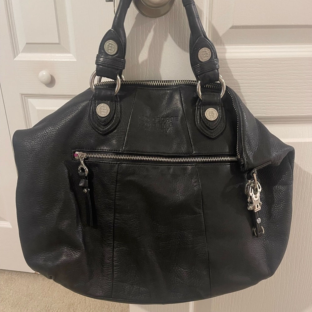 George Gina & Lucy Black Leather  Bag